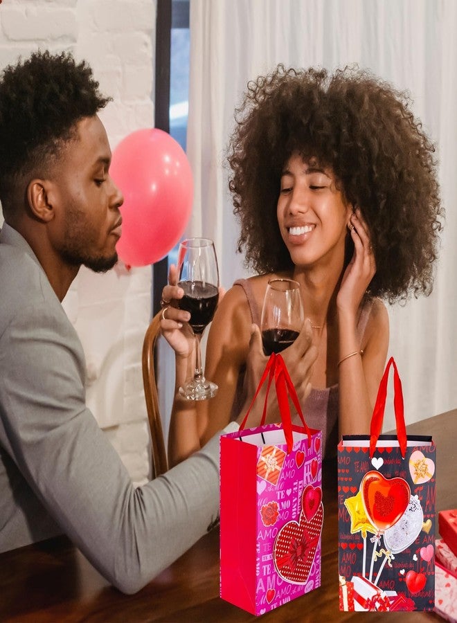 KRESHU Premium Heart Printed 3D Gift Bags with Ribbon Handles | Thick Kraft Paper Carry Bags for Birthday, Wedding, Anniversary, Valentine, Party & Return Gifts (Medium Size 18 x 10 x 23 CM, 4-Pcs) - Image 5